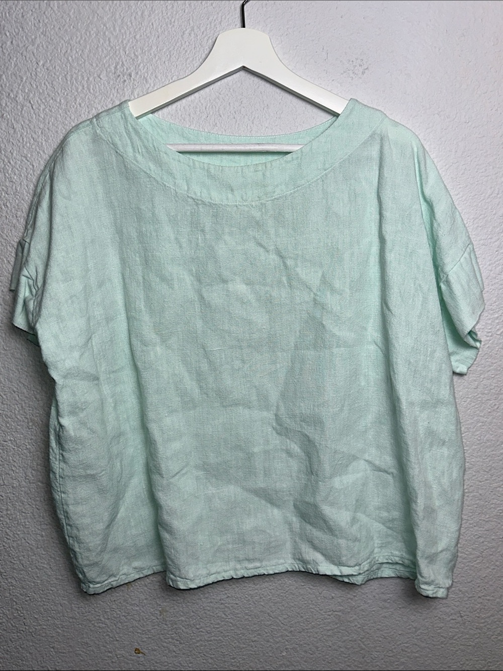 Bryn Walker Boxy Top Light Green Oversized Womens Small Coastal